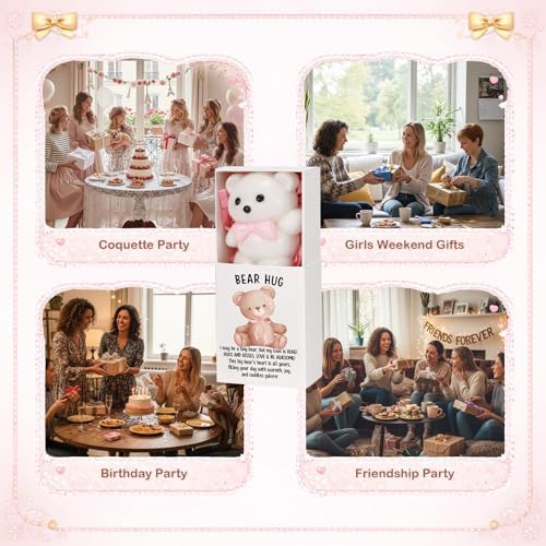72 Sets Bear with Pink Bow Gifts Coquette Party Favors