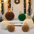 Jenaai 6 Pcs Colorful Giant Velvet Christmas Inflatable Ball Ornament