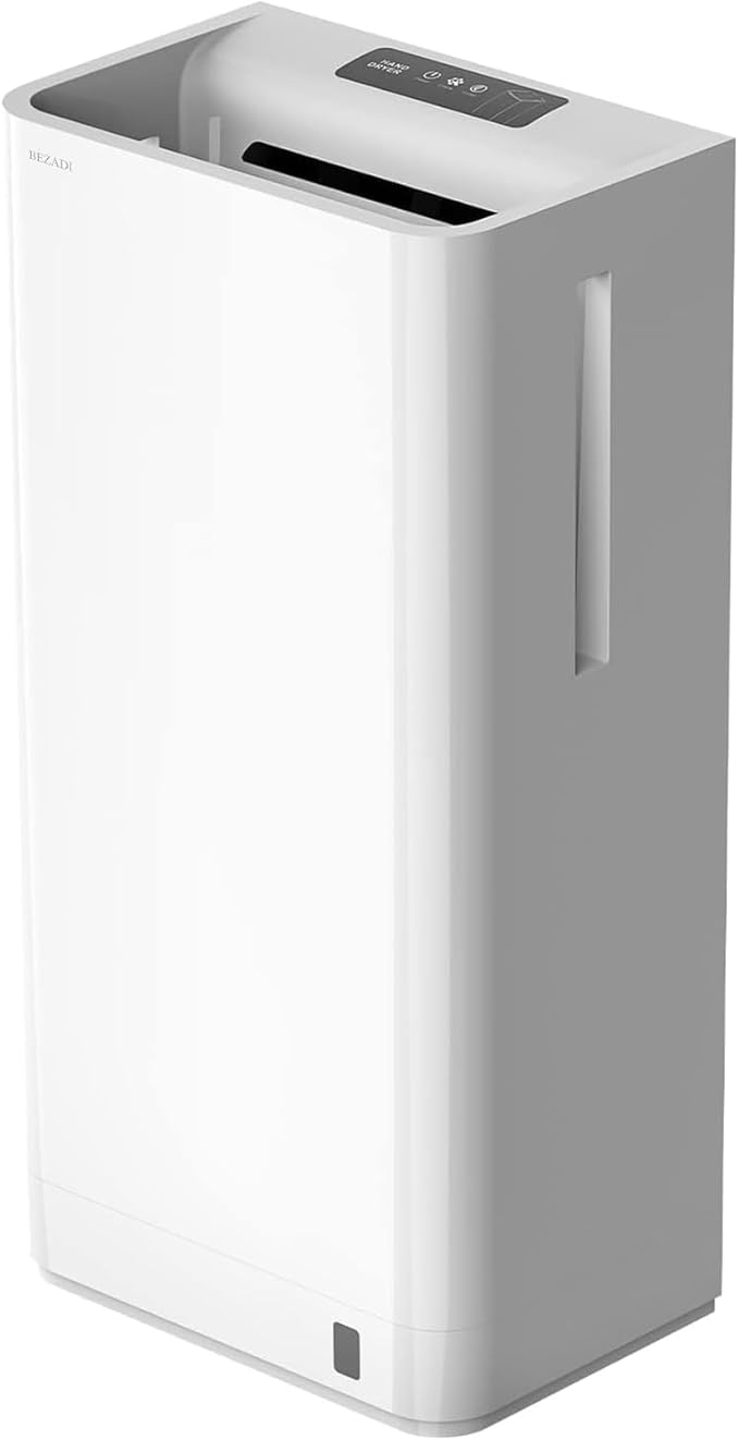 Vertical Hand Dryer HEPA Filtered 1800W High-Speed Wall Mount Jet Automatic Infrared Air for Commercial and Home Bathroom,White 2688