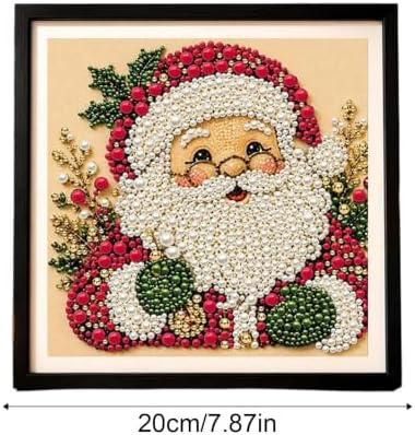 DIY Christmas Pearl Diamond Painting Art Kit Gifts Adults with Frame