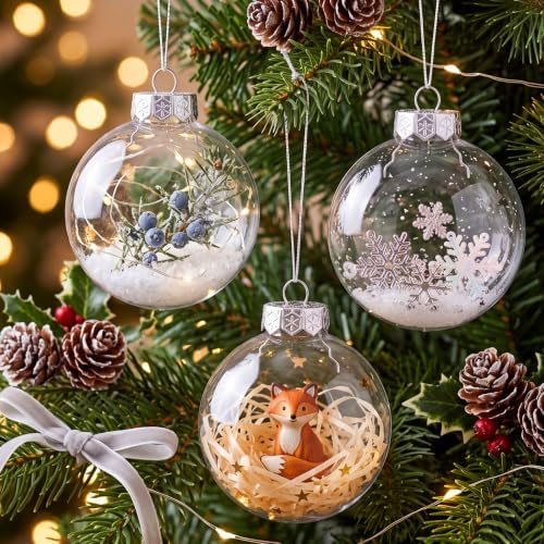 Wettarn 50 Pcs 2.36" Clear Plastic Disc Ornaments