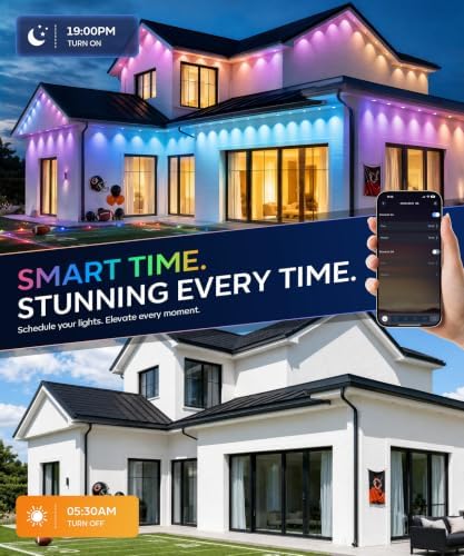 Permanent Outdoor Lights for House, 200ft RGB+IC Christmas LED Light