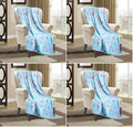 Elegant Comfort Luxury Velvet Super Soft Christmas Prints Fleece Blanket-Holiday Theme Home Décor Fuzzy Warm and Cozy Throws for Winter Bedding, Couch and Gift, 50 x 60 inch, Watermelon (Pack of 4)