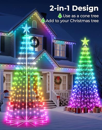 Avatar Controls 8FT Smart LED Outdoor Christmas Tree, RGB Cone Tree Lights