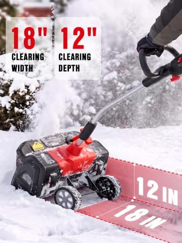 EWORK 40V 18" Cordless Snow Shovel with 2x4.0Ah Batteries & Fast Charger