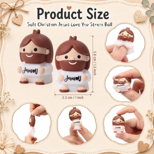 Thenshop 20 Pcs Jesus Loves You Figures Soft Ball Bulk Christian Gift