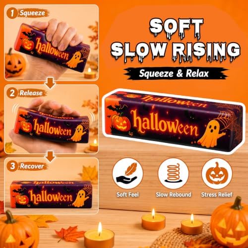 Meooeck 12 Pcs Halloween Fidgets Balls Squeeze Ghost Halloween Party Favors