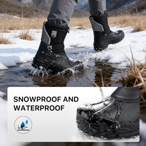 FREE SOLDIER Men's Waterproof Winter Shell Snow Boots with Removable Liner