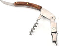 Stainless Steel Red Wine Opener Wood Handle With Leather Professional Multifunction Portable Screw Corkscrew Kitchen Bar Tools(Size 5)