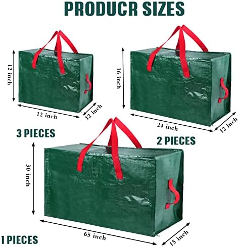 Shappy 6 Pcs Storage Bags, Green, 65 x 30", 24 x 16", 12 x 12"
