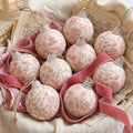 Outus 16Pcs Pink Toile De Jouy Chinoiserie Christmas Ball Tree Ornaments