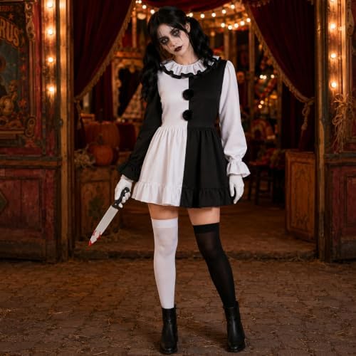 Clown Costume for Women, Clown Dress Set for Halloween