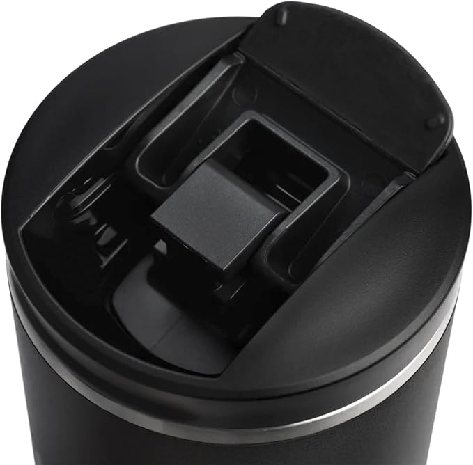 STANLEY 1913 Transit Flip Top Mug 0.6L - Black | Keeps 6 Hours Hot - 12 Hours Cold - Leakproof - Dishwasher Safe - Car Cup Holder Compatible