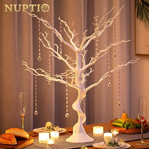NUPTIO White Ornament Tree, 30 Inch Artificial Christmas Branch, 2 Pcs