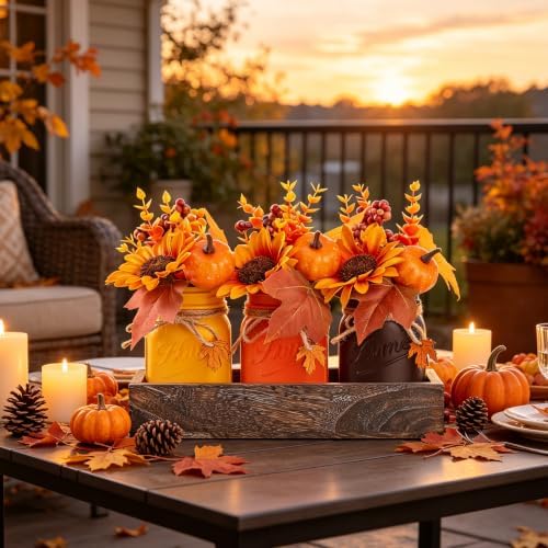 Fall Thanksgiving Table Decor, Farmhouse Centerpieces for Tables