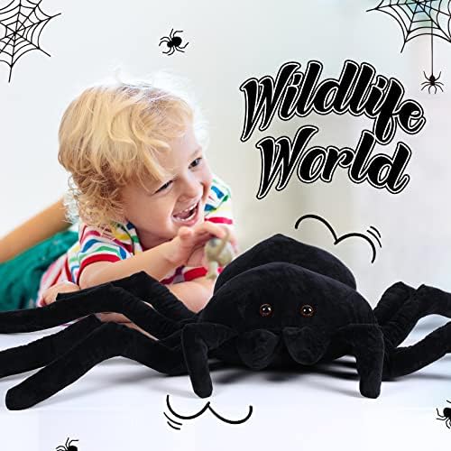 HyDren Giant Spider Plush Soft Halloween Decor Pillow,47.24 x 31.5 Inch