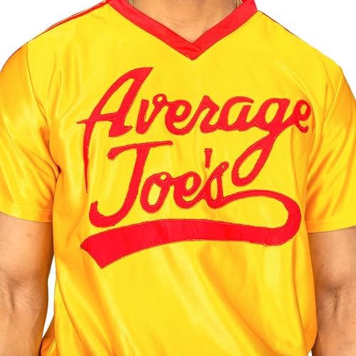 Adult Dodgeball Halloween Costume Set Yellow Jersey and Shorts