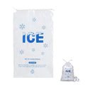 100 PACK 10 lb. Plastic Ice Bags with Cotton Draw String 12 x 21" | Heavy-Duty Plastic Ice Storage Bags with Draw String (2mil Thickness)
