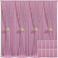 10 Panels Dusty Pink Backdrop Curtain for Wedding Parties Wrinkle Free Pink Photo Curtains Backdrop Drapes Fabric Decoration for Birthday Party Baby Shower 50ft(W) x 10ft(H)