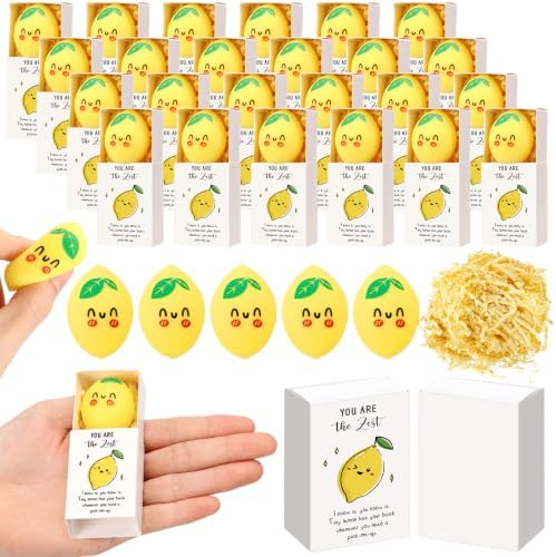 24 Sets Positive Gifts Lemon Party Favors with Support Boxes
