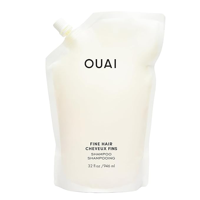 OUAI Fine Hair Shampoo - Biotin Thickening Shampoo for Flat, Thin Hair - Volumizing & Strengthening Keratin & Chia Seed Oil for Women & Men - Lightweight, Color-Safe, Sulfate Free, Refill 32 Oz