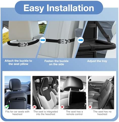 Car Backseat Organizer with Table Tray(2-Pack) 9 Storage Pockets Backseat Car Organizer and storage with Tablet Holder, Kick Mats Back Seat Cover for Kids family Road Trip Essentials Travel