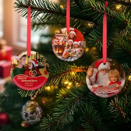 PYD Life 48 PCS Sublimation Blanks Ornaments Glass Frosted 3" Round Bulk