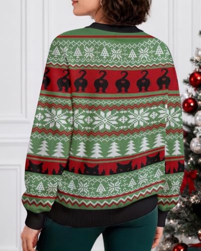 34HD Ugly Xmas Sweater–Funny Knit Christmas Sweater for Women & Men 2025, Long Sleeve Crewneck Holiday Pullover, Unisex Gift