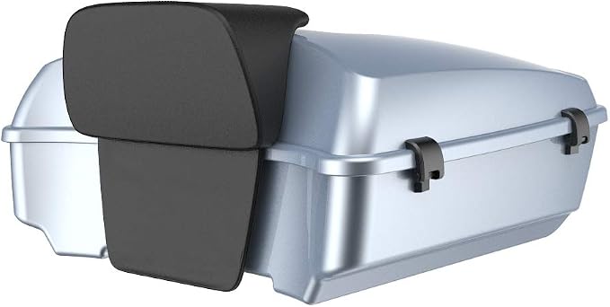 Advanblack Road Glide Tour Trunk Pack Barracuda Silver Chopped Tour Trunk Pack Backrest Pad for '97-'25 Harley Touring Road King Street Glide Electra Glide CVO models