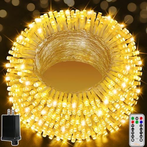 Ollny Christmas Lights Outdoor 800LED 262FT, Warm White Plug in Fairy Light