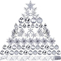 Sratte 94 Pcs Christmas Tree Ornaments Decoration Set, Silver
