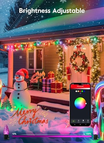 Christmas Lights Outdoor, 200 LED RGB C9 String Lights, Smart APP & Remote