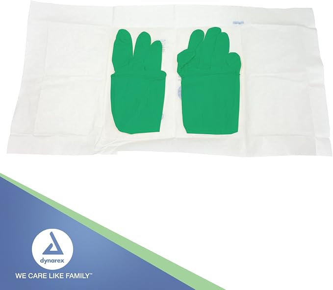 Dynarex Sterile Nitrile Surgical Gloves, Powder Free, Size 6, 50 Pairs of Gloves, White, 6.0