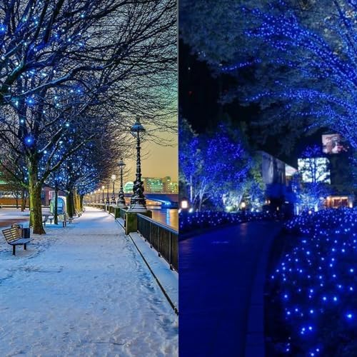 KAQ 2pack 500LED Solar String Lights Outdoor Waterproof Blue