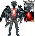 digi Dragon Costume for kids,Halloween costume Scary Goblin Dragon Full Body Jumpsuit with Wings Tail Spikes for boy 4-12