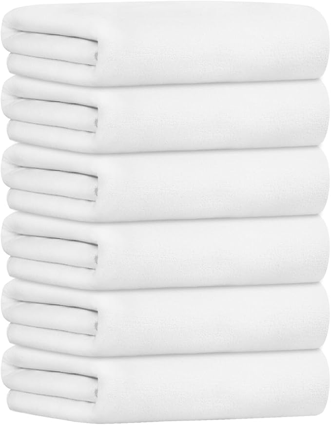 JML Microfiber Bath Towels Set, 6 Pack (30" x 60") | Hanging Loop, Soft, Extra Absorbent, Quick Dry as Spa, Sauna, Salon Hair Wrap