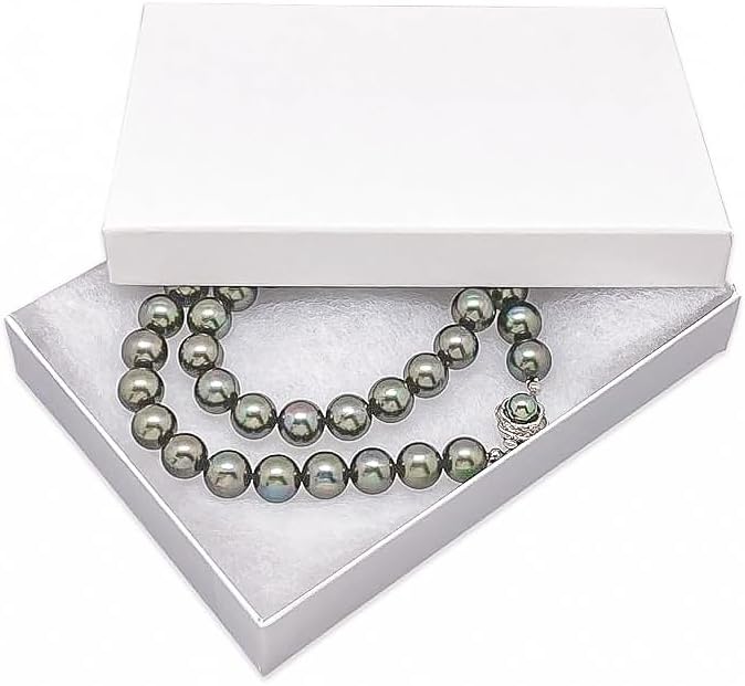 TheDisplayGuys - 100-Pack #53 Cotton Filled Cardboard Paper Jewelry Boxes Gift Case - Matte White (5.4" x 3.9" x 1.0") - for Shipping or Storage