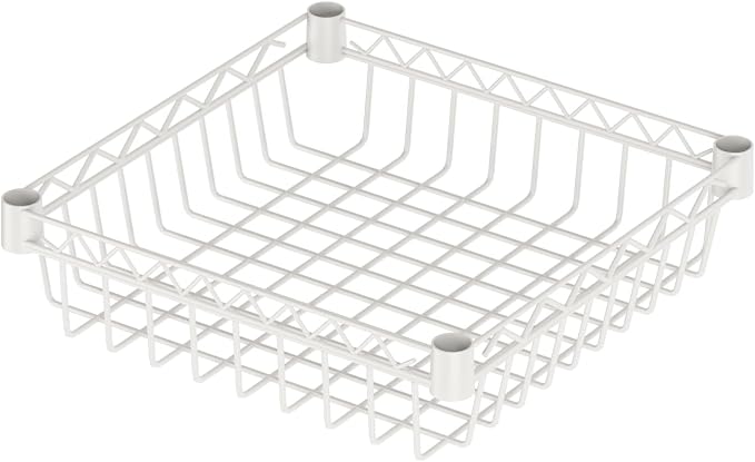 Golpart 6 Shelves Storage Shelf Wire Closet Bathroom Organizers Metal Pantry Kitchen Garage Shelving Unit Laundry Room Organization Home Rack Net Basket White with Wheels 14" Dx14 Wx64.8 H