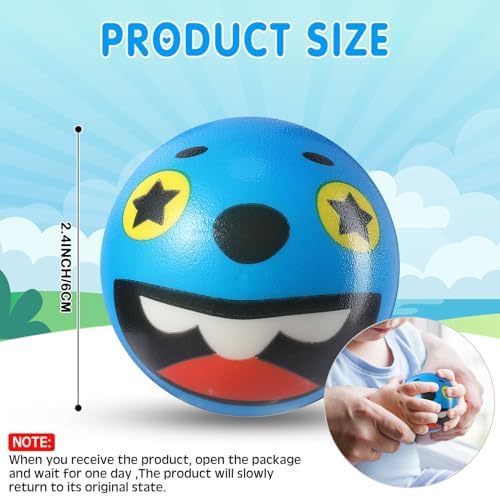 Yunsailing 108 Pcs Mini Sensory Fidget Ball 2.4" Relief Toys, Cute