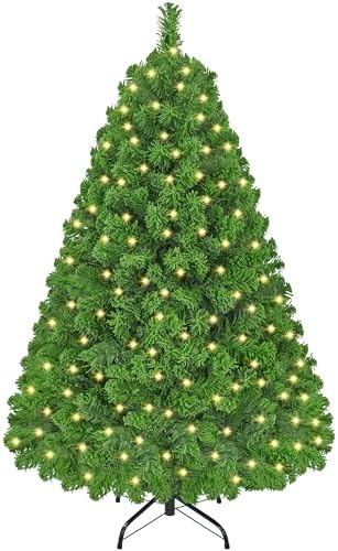 Yaheetech 4.5ft Prelit Artificial Christmas Tree with 100 Warm White Lights
