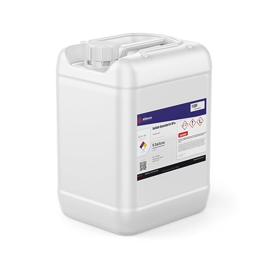 Alliance Chemical - Sodium Hypochlorite 10% - 5 Gallon Pail - Water Treatment, Pool Treatment, Bleaching (NaOCl) | CAS 7681-52-9