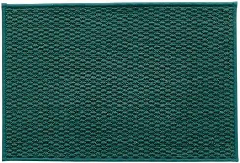 TYUU Bathroom Rugs Non Slip Washable, Super Absorbent Thin Bath Mat Small Quick Dry Low Pile Bathroom Rug, Dark Green 16"x24"