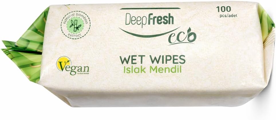 Shopping Ala Cart DeepFresh All-Purpose Surface Cleaning Wipes — 12-Pack Case (1,200 Total Wipes) — Bamboo Fiber, Durable & Lint-Free, Bleach-Free, Pop-Top Lid, Vegan