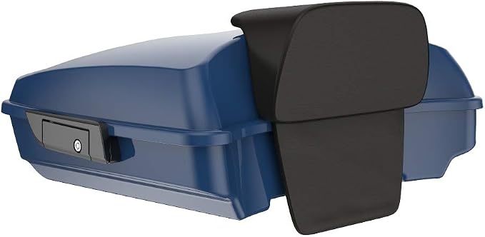 Advanblack Road Glide Tour Trunk Pack Billiard Blue Razor Tour Trunk Pack Backrest Pad for '97-'25 Harley Touring Road King Street Glide Electra Glide CVO models
