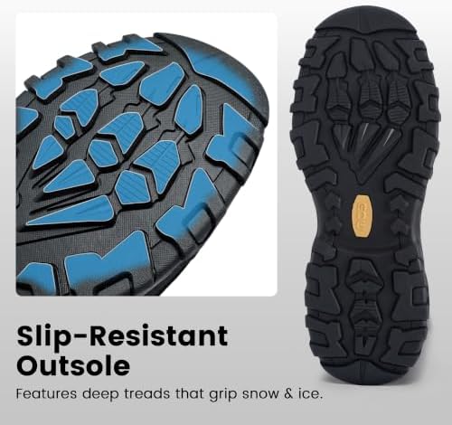 EQW Men's Insulated Snow Boots, -25°F Cold Rated Hook Loop Easy On