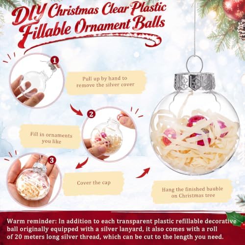 Wettarn 100 Pcs 2.36" Clear Plastic Disc Ornaments