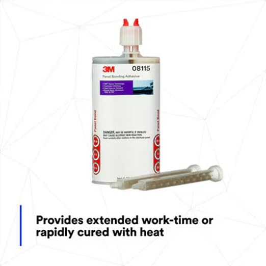 3M Panel Bonding Adhesive 08115, OEM Recommended Two-Part Epoxy, 200 mL Cartridge, Bonds Metal & Composites for Auto Body Panel Repair (1 Cartridge) | OEM Recommended Two-Part Epoxy; Bonds Metal & Composites for Auto Body Panel Repair