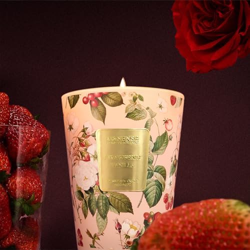 M&SENSE Strawberry Vanilla Soy Candle, 14.1oz, Cozy Romance Candles Gift