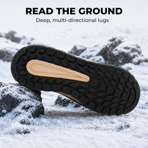 Men's Waterproof Wide Snow Boots, Faux Fur Lined Winter Boots