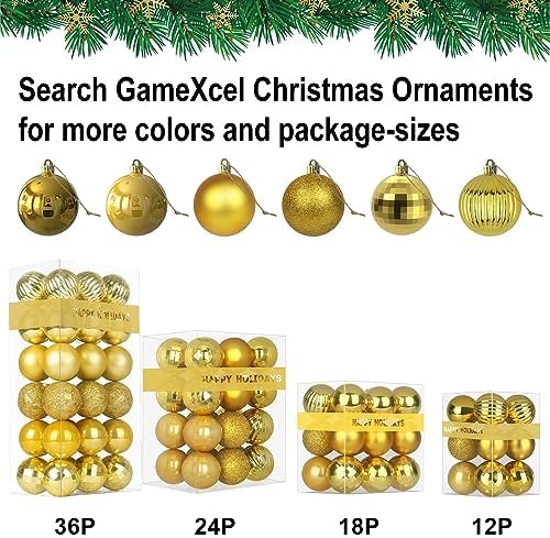 Gold 8.0" Extra Large Christmas Balls Ornaments - Christmas Tree Decorations Shatterproof Shiny Hanging Balls for Birthday Holiday Wedding Decorations Set of 2pcs
